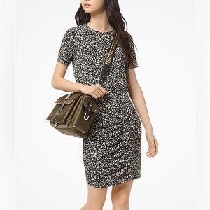 LIKE NEW MICHAEL Michael Kors Camo Matte-Jersey T-Shirt Dress, Size XS